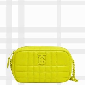 BURBERRY NWT BNIB Mini Lola Quilted Leather Camera Bag Vivid Lime
